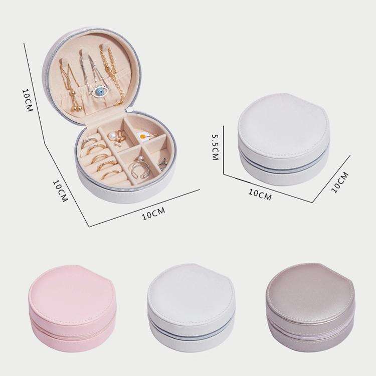 SH789-12 PU Leather Simple Jewelry Storage Box(White)