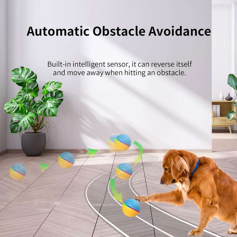 O3 8.5cm Intelligent Auto Pet Toy Dog Training Luminous Ball with Radar Trigger(Yellow+Blue)