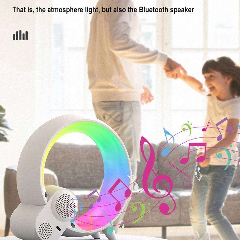Multi-Functional RGBW Atmosphere Light Bluetooth Speaker Sunrise Wake-Up Lamp Digital Display Ala...