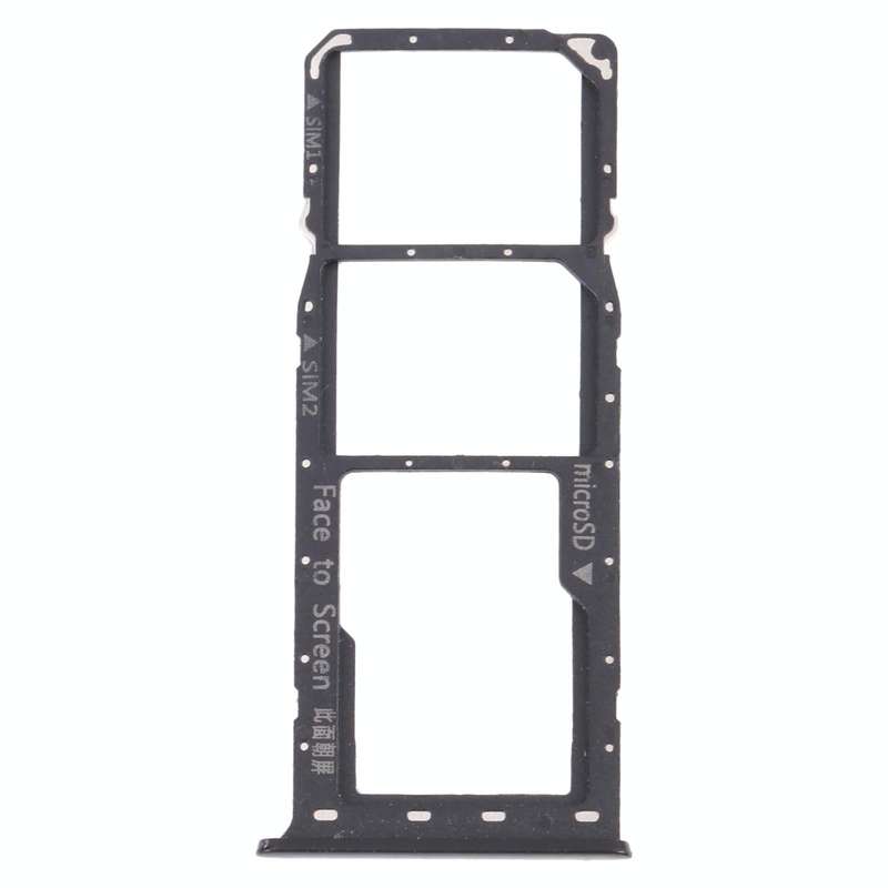 For OPPO Realme 6 Pro RMX2061, RMX2063  SIM Card Tray + SIM Card Tray + Micro SD Card Tray (Black)