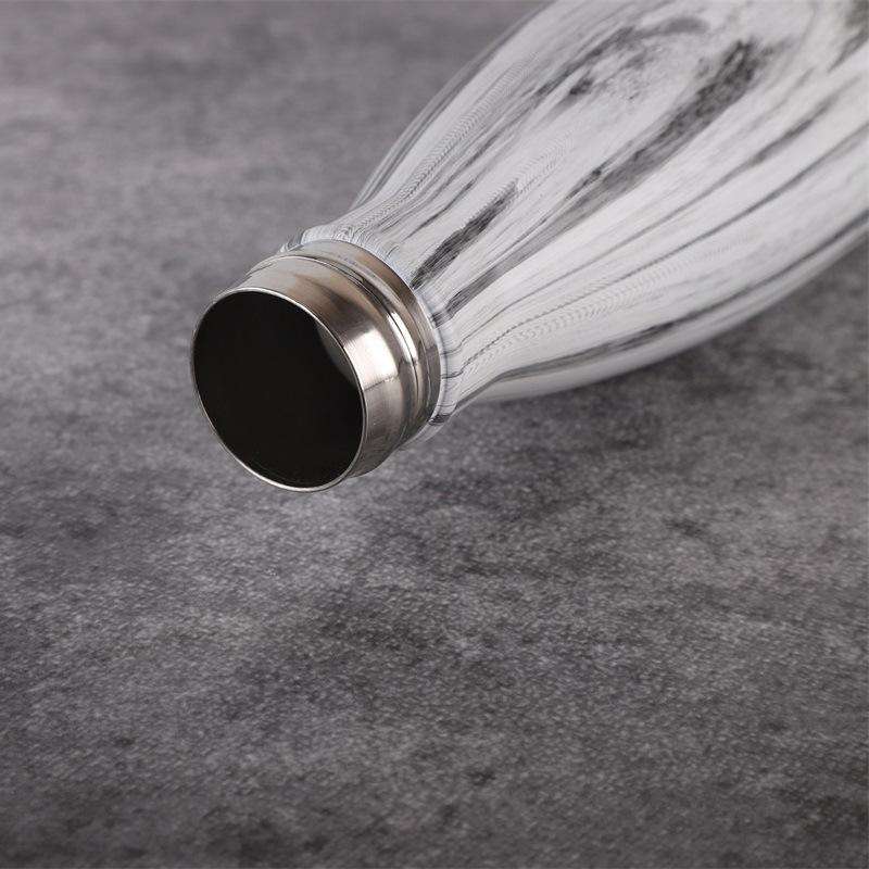Thermal Cup Vacuum Flask Heat Water Bottle Portable Stainless Steel Sports Kettle(White)