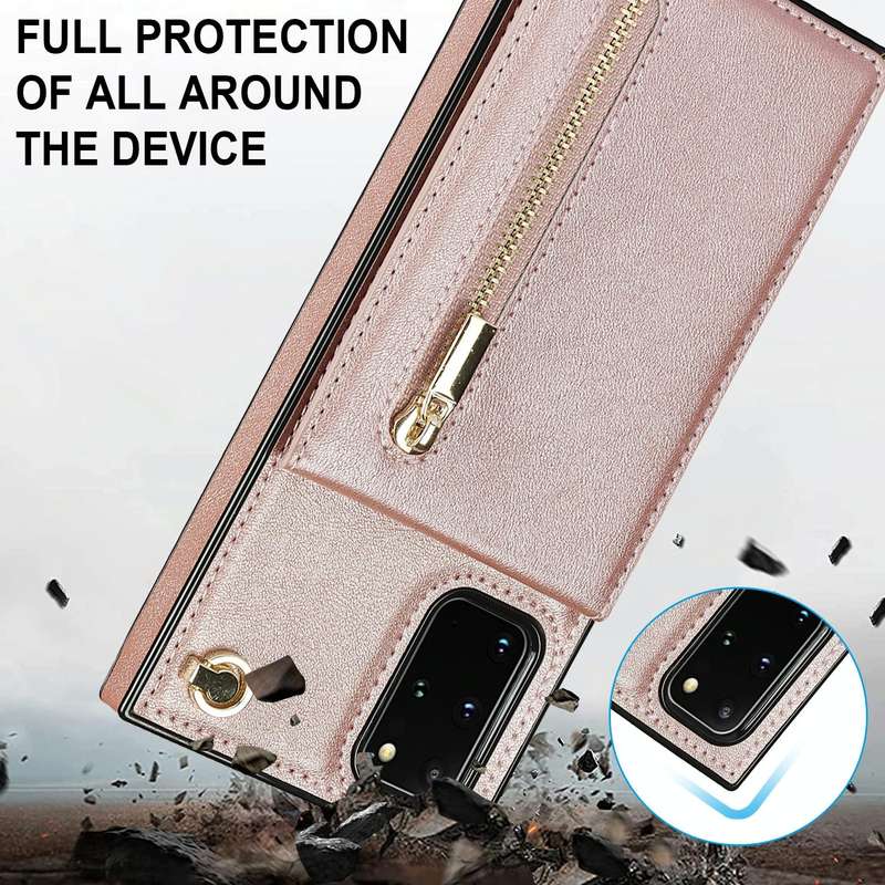 For Samsung Galaxy S20 Cross-body Zipper Square TPU+PU Back Cover Case with Holder & Card Slots &...