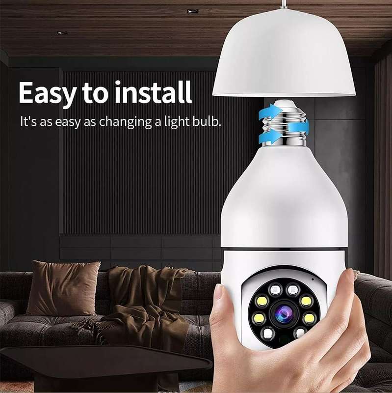 A6 2MP HD Light Bulb WiFi Camera Support Motion Detection/Two-way Audio/Night Vision/TF Card With...