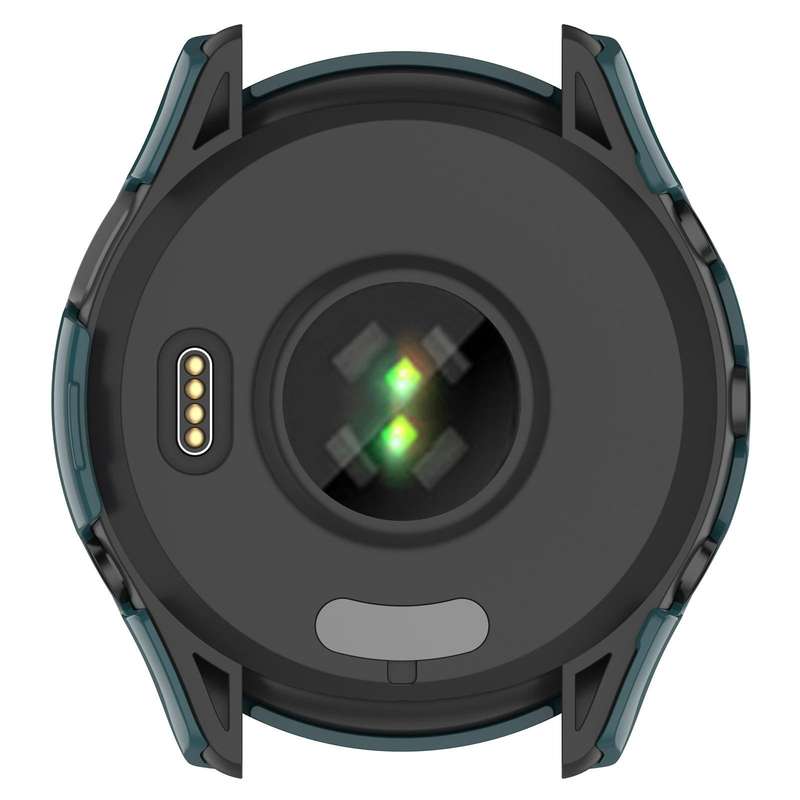 For Garmin Forerunner 265 PC + Tempered Glass Film Integrated Watch Protective Case(Pine Green)