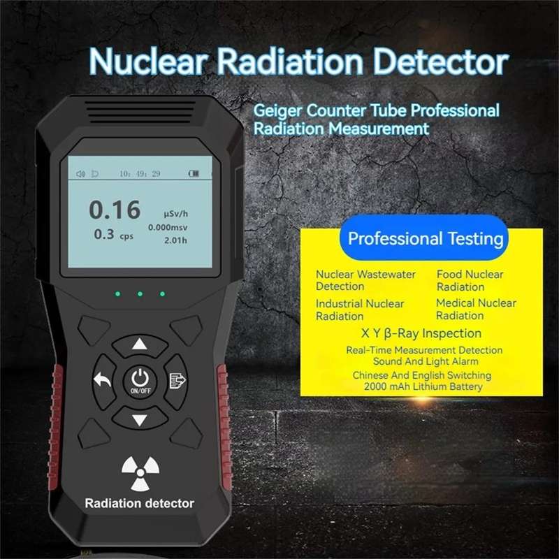 FY803 X-Ray Radiation Meter Alpha Beta Gamma Humidity Nuclear Radiation Detector Rechargeable Rea...