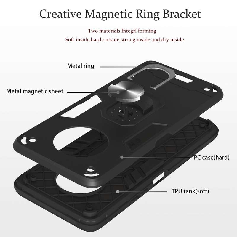 For Infinix X690 / Note 7 Armour Series PC + TPU Protective Case with Ring Holder(Black)
