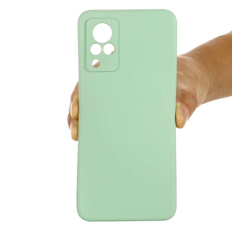For vivo V21 5G / 4G Solid Color Liquid Silicone Shockproof Full Coverage Protective Case(Green)