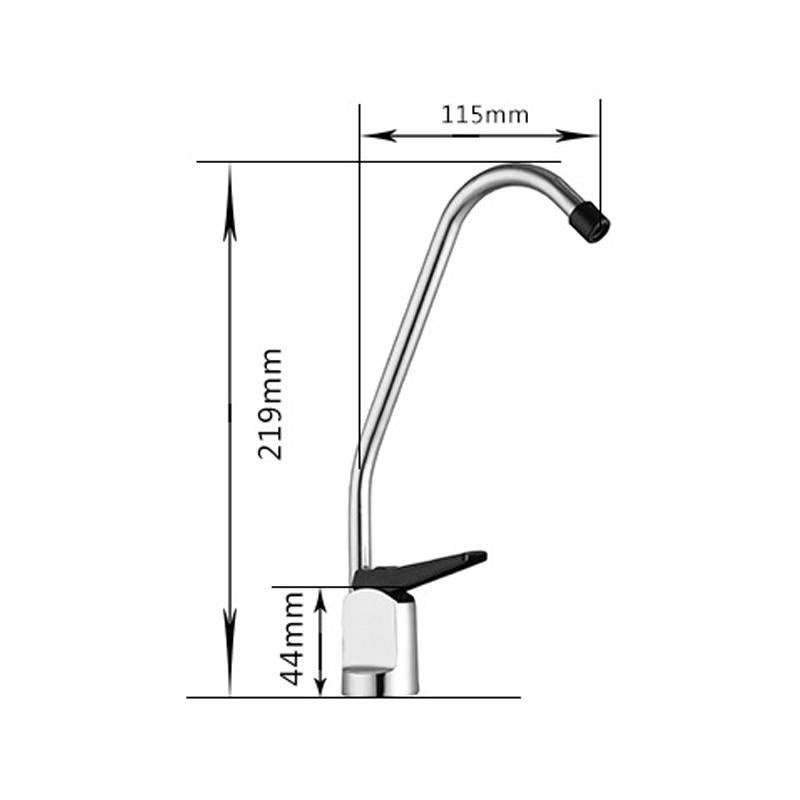 Kitchen Water Purifier Copper Single Cold Basin Gooseneck Shape Faucet(Silver)