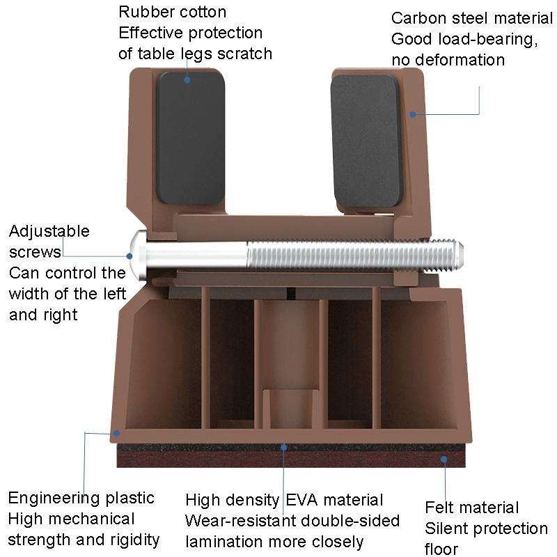4pcs/set Adjustable Furniture Heightening Feet Pad, Size: 50mm High(Brown Clip Chair Foot For 22-...