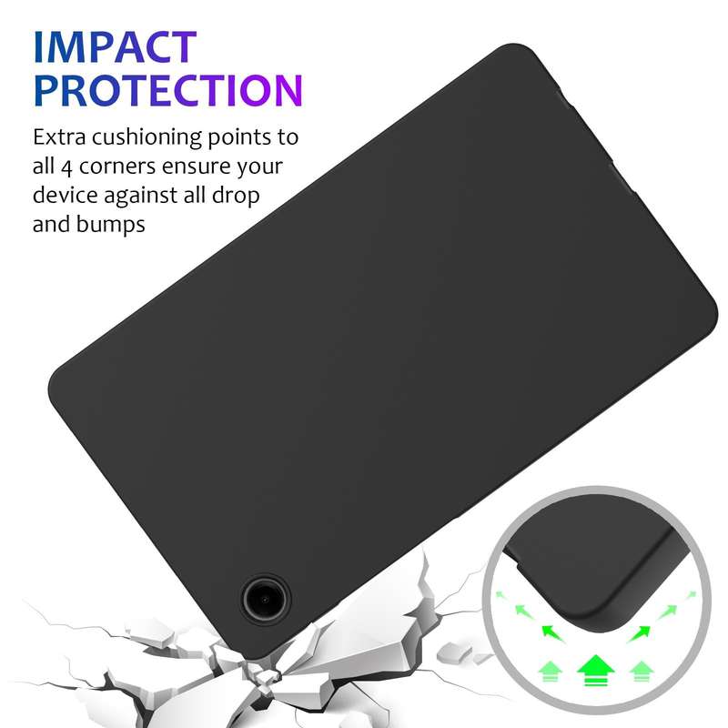 For Samsung Galaxy Tab A9 Pure Color Liquid Silicone Shockproof Tablet Case(Black)