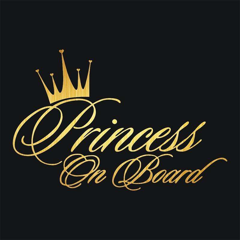 Princess Baby Pattern Car Decal Reflective Laser Vinyl Car Sticker, Size: 16.5x10.9cm(Gold)