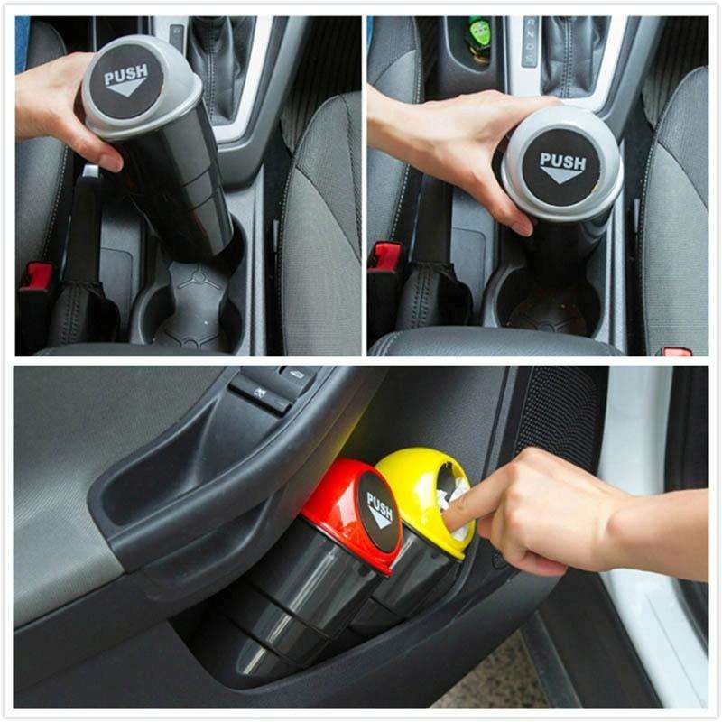 Universal Car Trash Bin Car Garbage Can Rubbish Dust Case Holder Bin Automobile Storage Bucket(Blue)