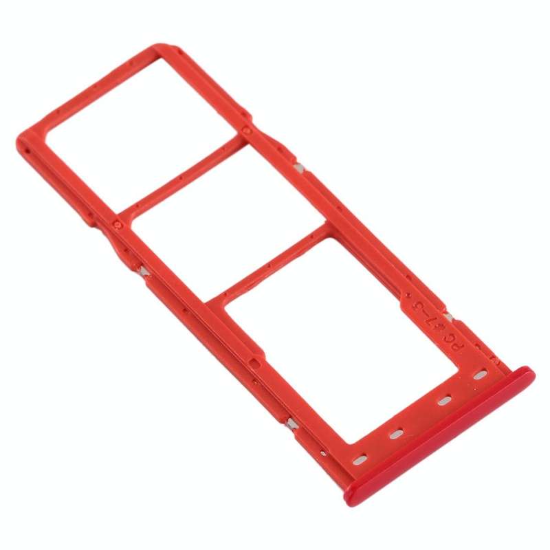 For Galaxy A10 SIM Card Tray + SIM Card Tray + Micro SD Card Tray (Red)