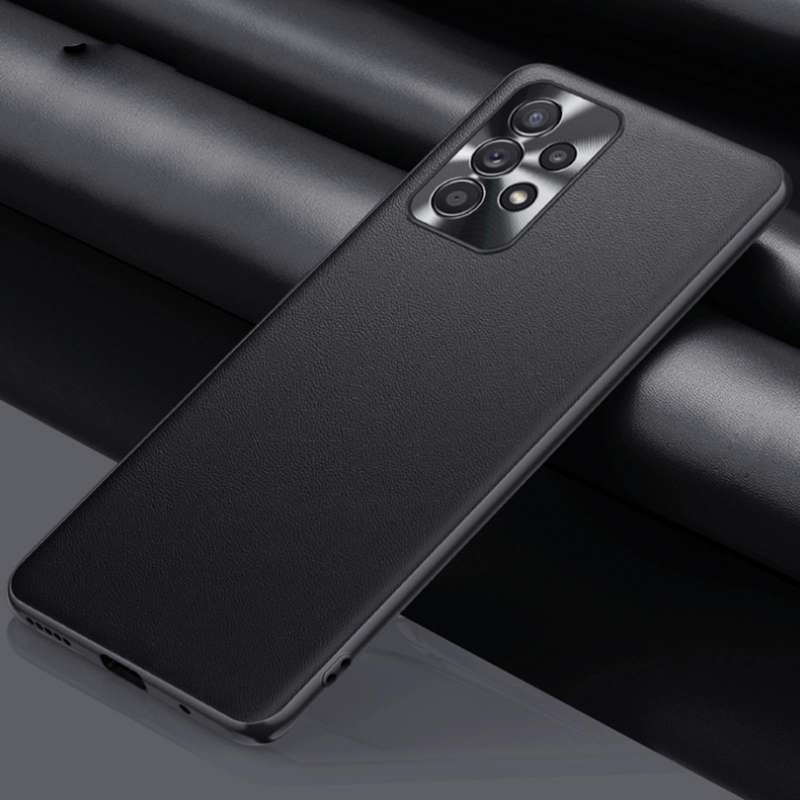 For Samsung Galaxy A23 5G / 4G Plain Skin Leather Phone Case(Black)