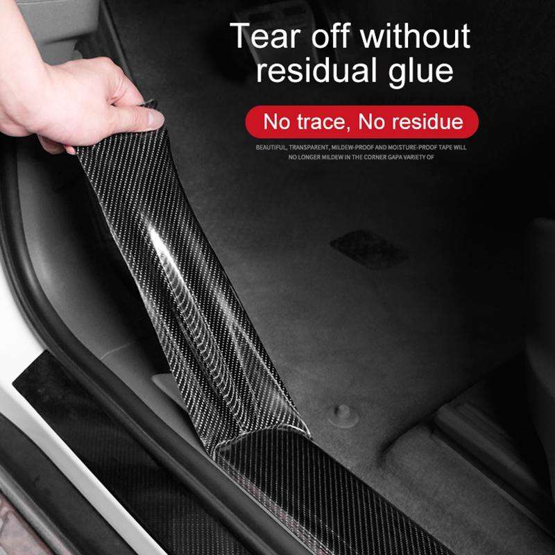 Universal Car Carbon Fiber Door Anti-collision Strip Protection Guards Trims Stickers Tape, Size:...