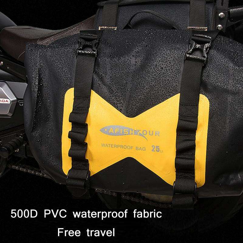 AFISHTOUR FM2021 Large Capacity Waterproof Motorcycle Rear Seat Bag, Color: Red