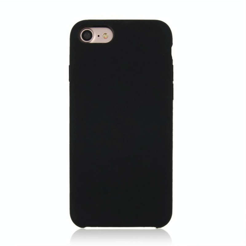 For iPhone SE 2020 & 8 & 7 Pure Color Liquid Silicone + PC Shockproof Defender Case(Black)