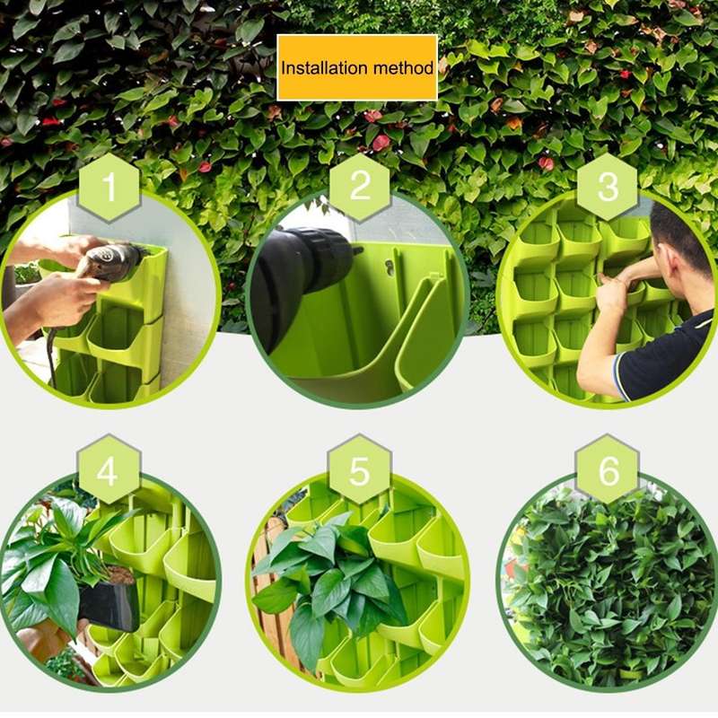PP Planter Flower Pot Wall Hanging Garden Hanging Stackable Garden Supplies(White)