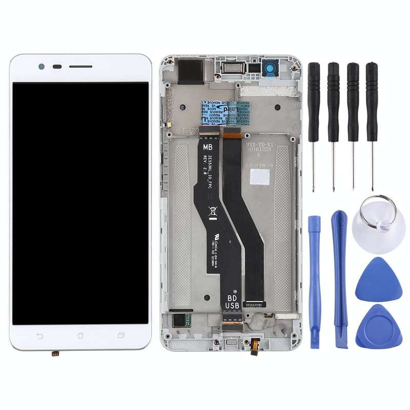 OEM LCD Screen for Asus Zenfone 3 Zoom ZE553KL Digitizer Full Assembly with FrameWhite)
