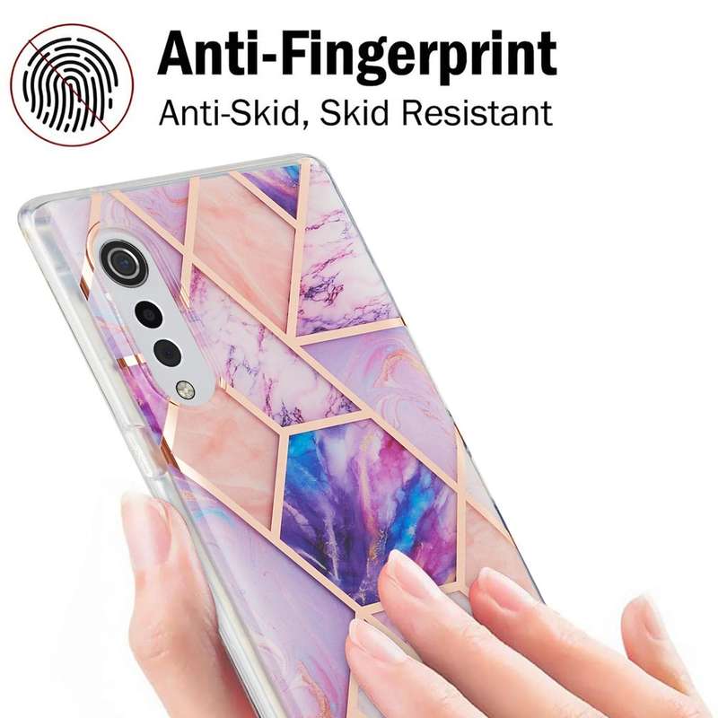 For LG Velvet 4G / Velvet 5G / G9 3D Electroplating Marble Pattern TPU Protective Case(Light Purple)