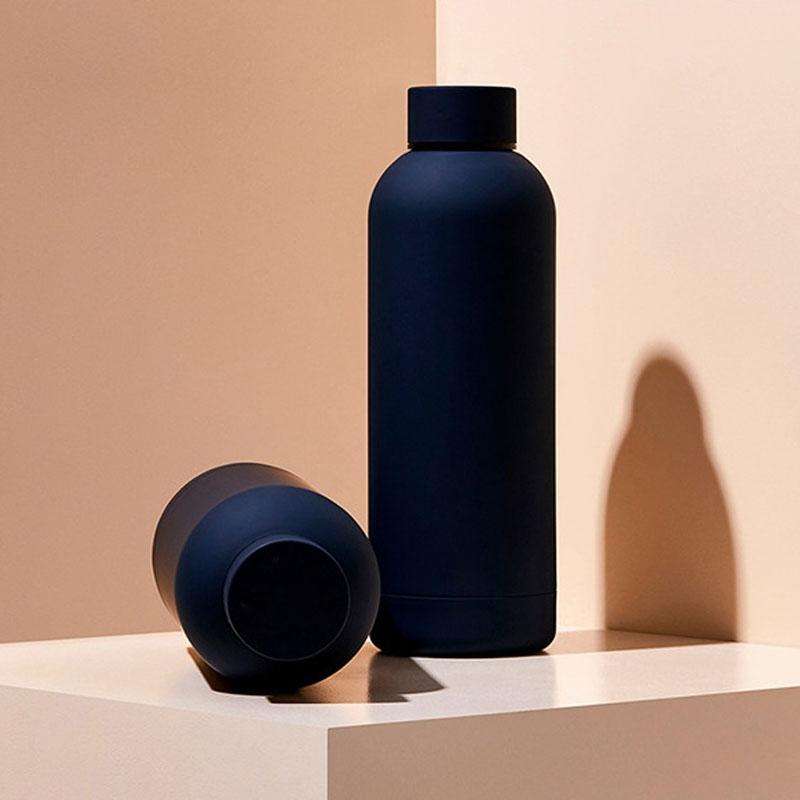 Stainless Steel Outdoor Matte Water Bottle Portable Sports Water Cup Rubber Paint Insulation Cup(...