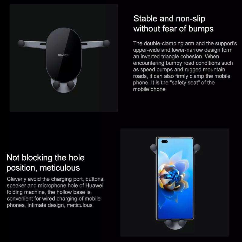 Original Huawei Folding Mobile Phone Car Holder for Huawei Mate X2 / Mate Xs / Mate X (Black)