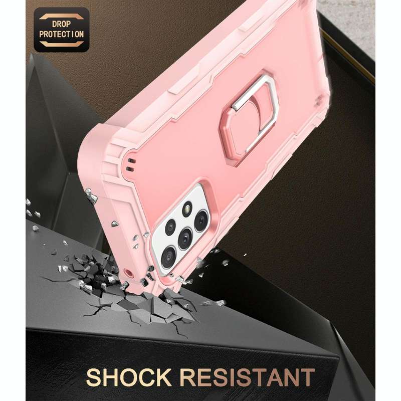 For Samsung Galaxy A52 5G / 4G PC + Rubber 3-layers Shockproof Protective Case with Rotating Hold...