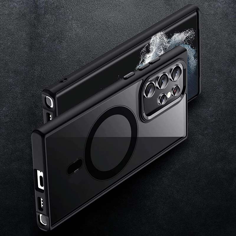 For Samsung Galaxy S23 Ultra 5G Acrylic PC MagSafe Magnetic Phone Case(Black)
