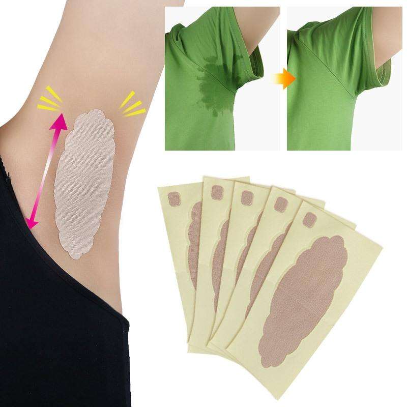 10 PCS Underarm Antiperspirant Patch Armpit Sweat Pad Foot Sweat Absorbing Deodorant Patch(Flesh ...