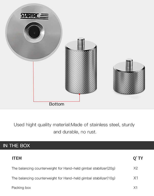 STARTRC Adjustment Balancing Weight Anti-Shake 50g Counterweight for DJI OM4 / OSMO Mobile 3 Gimb...