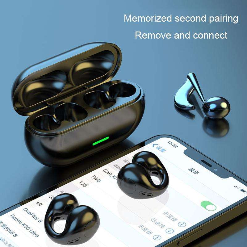BT12 Wireless Bluetooth Ear Clip Sport Noise Reduction Headphones(White)