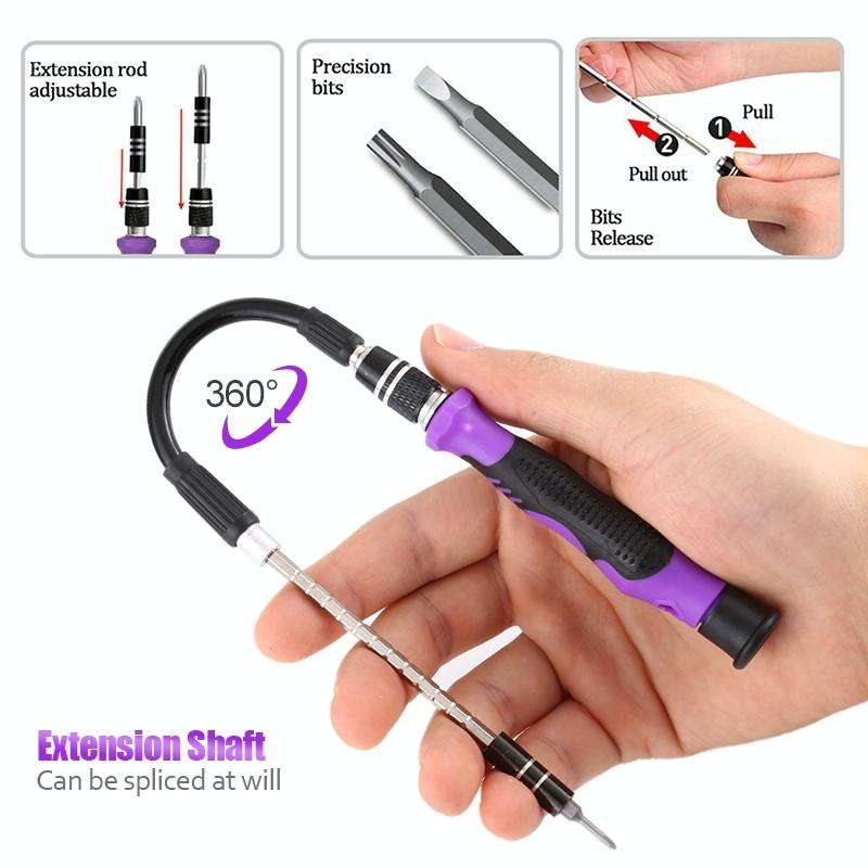 135 in 1 DIY Mobile Phone Disassembly Tool Clock Repair Multi-function Tool Screwdriver Set(Black...
