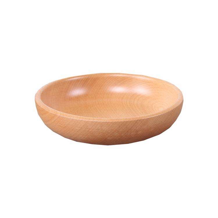 Round Fruit Plate Salad Bowl Thick Wood Dried Fruit Plate Fruit Sushi Plate, Specification: 15cm