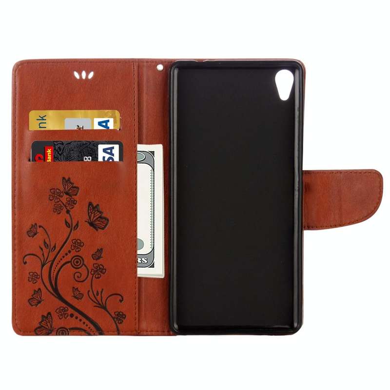 For Sony Xperia XA Ultra Flowers Embossing Horizontal Flip Leather Case with Holder & Card Slots ...