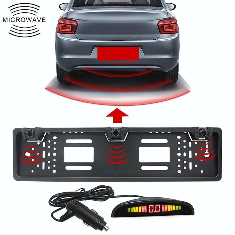 PZ300L-W Wireless Europe Car License Plate Frame Parking Sensors Reversing Radar with 3 Radar Det...