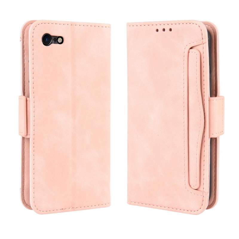 For iPhone SE 2022 / SE 2020 Wallet Style Skin Feel Calf Pattern Leather Case with Separate Card ...