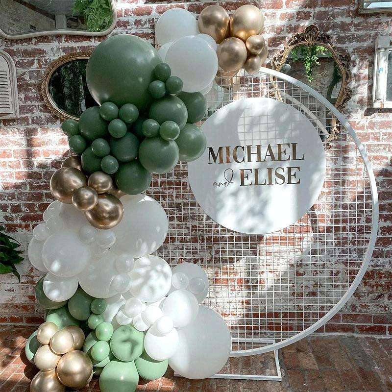 137 In 1 Vintage Avocado Green Latex Balloon Chain Set Wedding Party Decorations