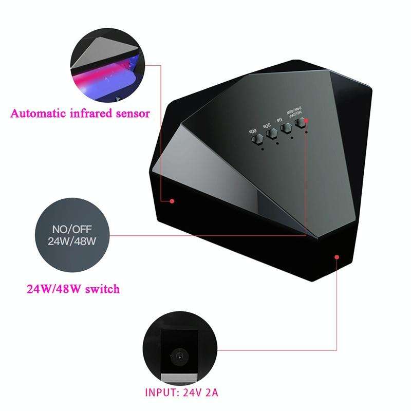SAMVI 48W Intelligent Diamond Nail Lamp Double Light Source Infrared Sensation Quick Dry Nail Pho...