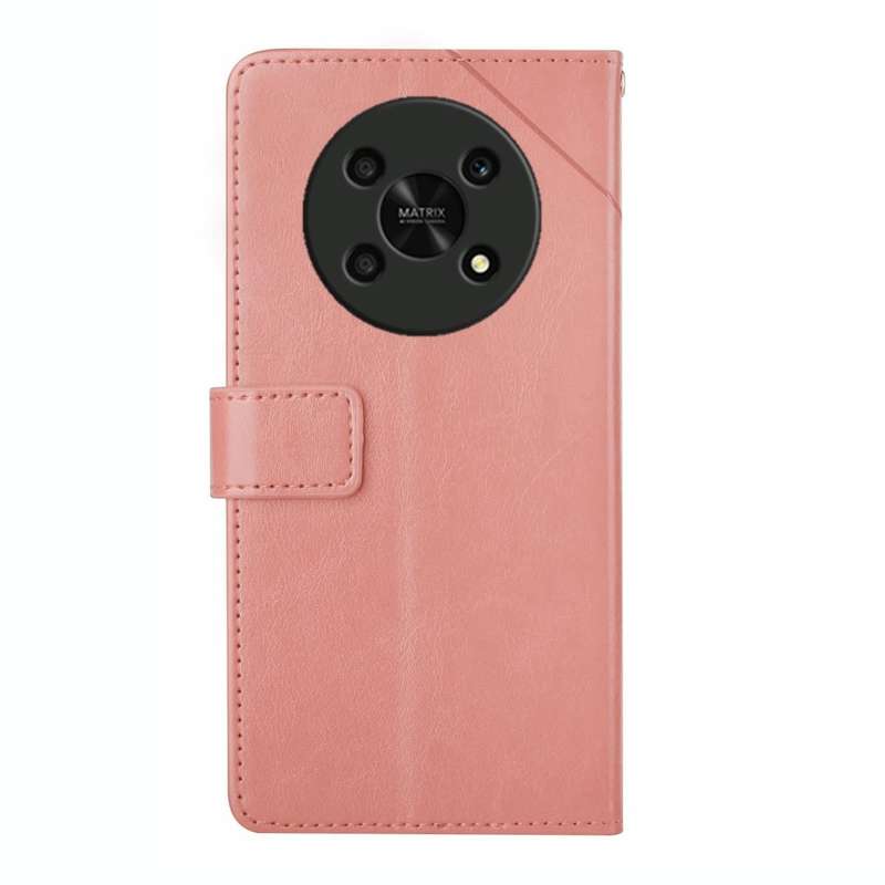 For Honor Magic4 Lite 5G Y Stitching Horizontal Flip Leather Phone Case(Rose Gold)