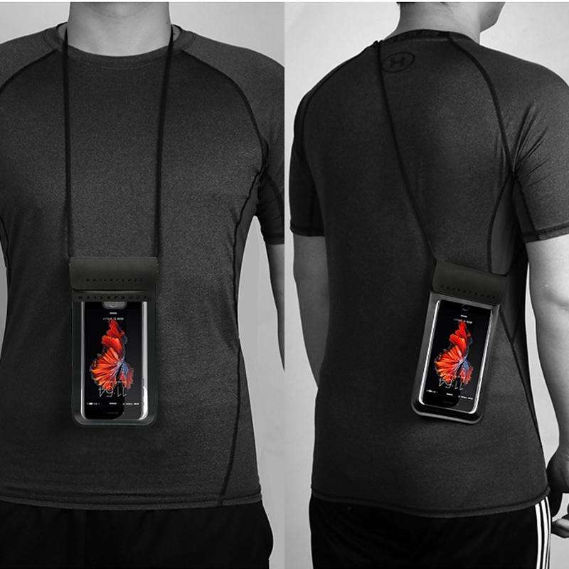 Outdoor Diving Swimming Mobile Phone Touch Screen Waterproof Bag for 6 to 7 Inch Mobile Phone(Ros...