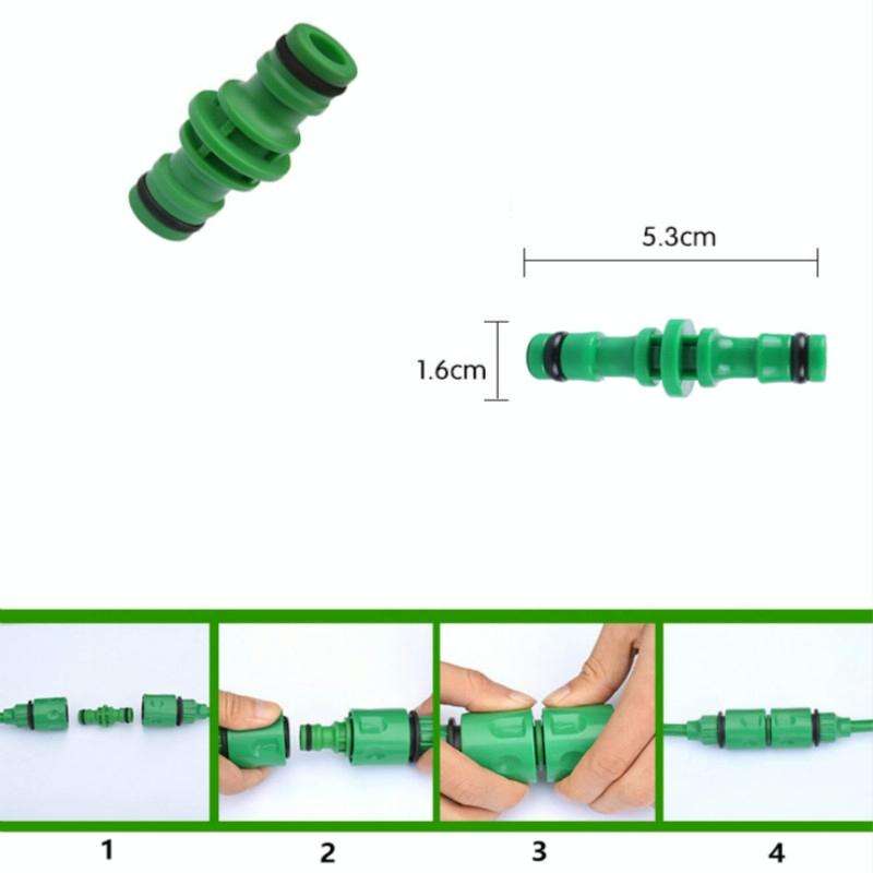 2 PCS 4 Point Two-way Pacifier Repair Extension Hose Quick Connector Plastic Garden Tool(Green)