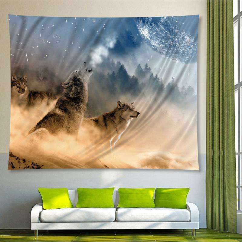 Multifunctional Fashion Simple Style Animal Hanging Carpet, Size:Smooth Surface M-130x150cm(Wolf ...