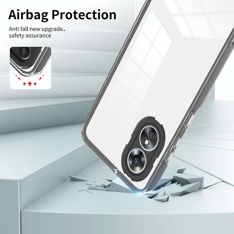 For OPPO A98 3 in 1 Clear TPU Color PC Frame Phone Case(Black)