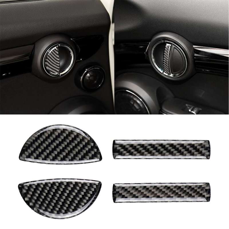 4 PCS Car F Chassis Door Handle Carbon Fiber Decorative Sticker for BMW Mini Cooper Clubman Count...