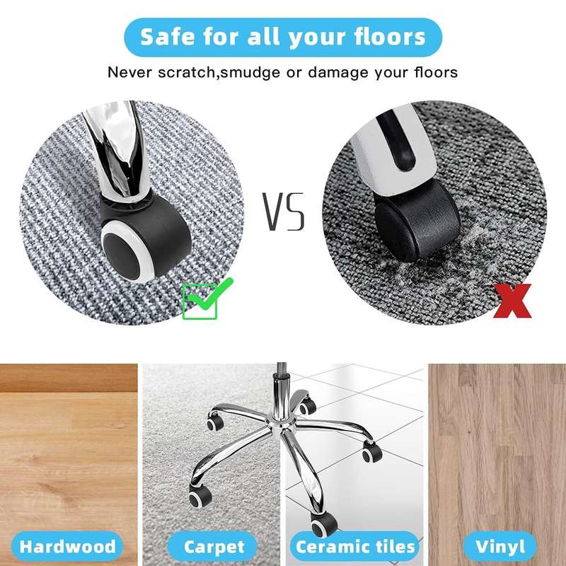 2 Inch 11 x 22mm Plunger Swivel Casters Chair Replacement Wheels(Gray)