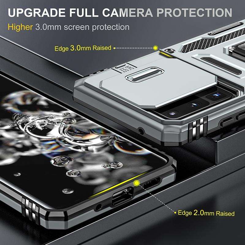 For Samsung Galaxy S20 Ultra Armor PC + TPU Camera Shield Phone Case(Grey)