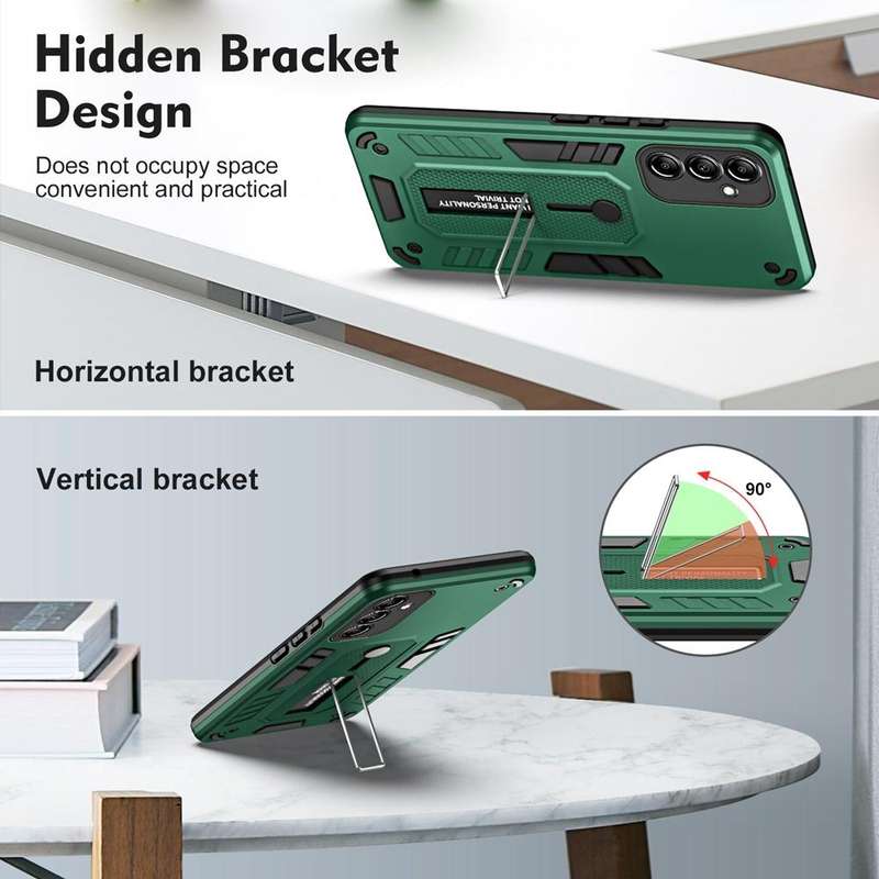 For Samsung Galaxy A24 4G Variety Brave Armor Finger Loop Holder Phone Case(Green)