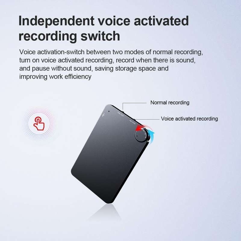 K2 Portable Ultra-thin Card Voice Recorder, Capacity:4GB(Black)