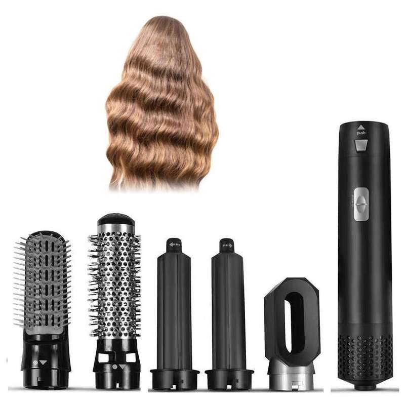 5-in-1 Hot-air Comb Automatic Straightening Dual-purpose Hair Dryer Black(EU Plug)