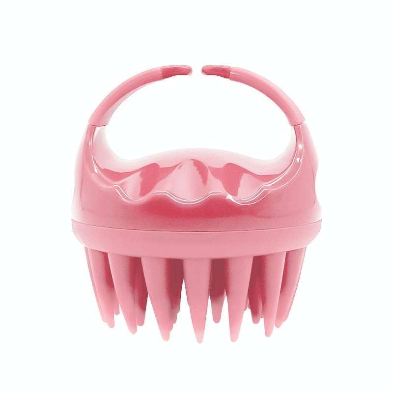 Round Hair Washing Brush Silicone Wet & Dry Multipurpose Massage Brush(Pink)